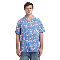 Kirby Pastel Cloud Print Woven Unisex Button-Up GameStop Exclusive