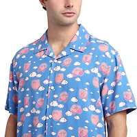 Kirby Pastel Cloud Print Woven Unisex Button-Up GameStop Exclusive