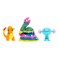 Jazwares Pokemon Battle Set (Charmander, Wooper, and Alolan Muk) 3-Pack Figure Set