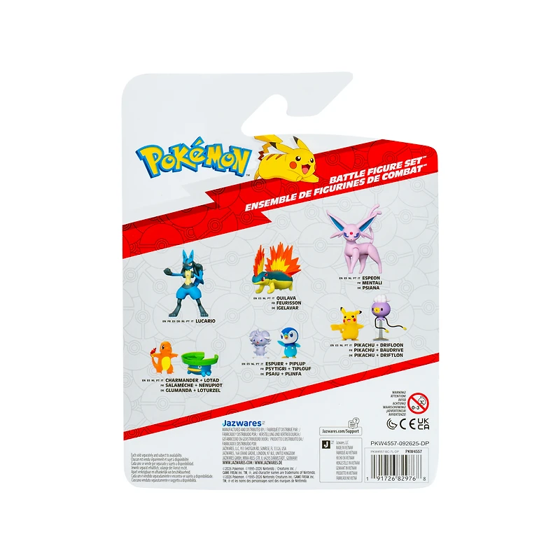 Jazwares Pokemon Battle Set (Charmander, Wooper, and Alolan Muk) 3-Pack Figure Set