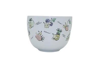 Pokemon Pikachu Lifestyle Fruit Script Toss Ceramic Ramen 20oz Bowl with Chopsticks and Spoon