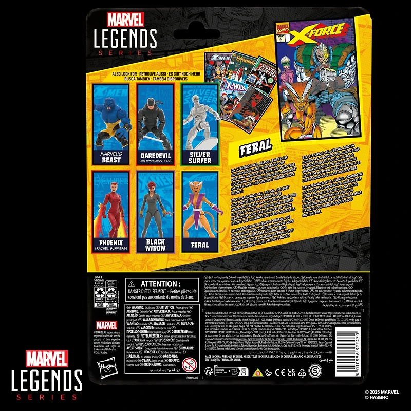 Hasbro Marvel Legends Series X-Force Feral 6-in Action Figure