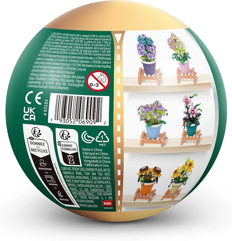 ZURU MAX Premium Garden Pot Plants Building Bricks Collection Campanula Capsule (Styles May Vary)