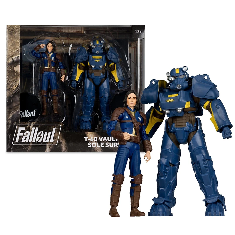 McFarlane Toys Elite Edition Fallout TV T-60 Vault Tec and Sole Survivor 7-in Action Figure Set