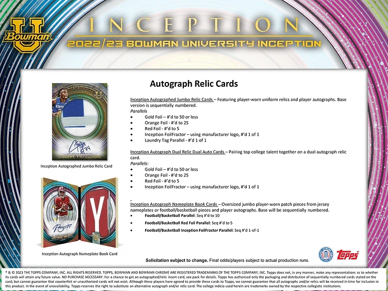 2022-23 Bowman University Inception Hobby Box