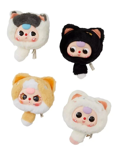 Baby Three Lucky Cat Zipper Bag Plush Series Blind Box (Styles May Vary)