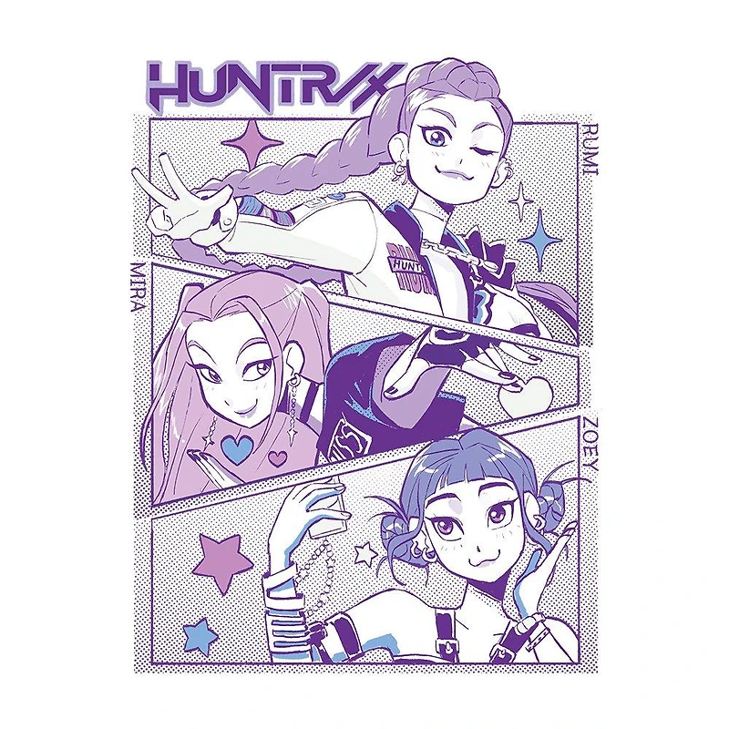 KPop Demon Hunters Panel Art Huntr X Unisex Graphic T-Shirt