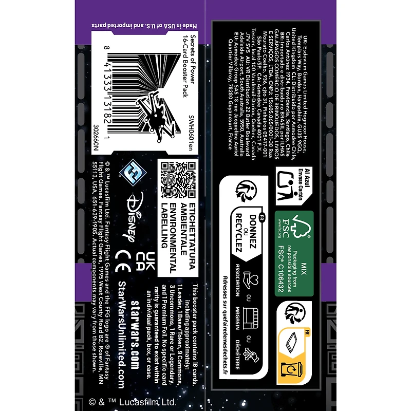 Star Wars: Unlimited: Secrets of Power: Sleeved Booster Pack