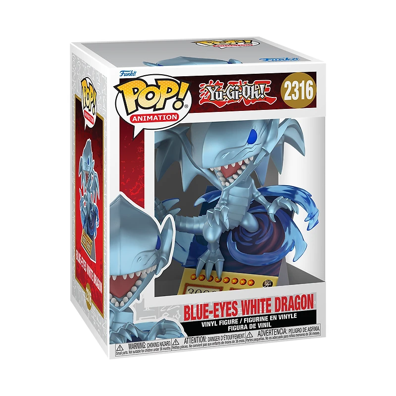 Funko POP! Premium: Yu-Gi-Oh! Blue-Eyes White Dragon Card 5.9-in Vinyl Figure