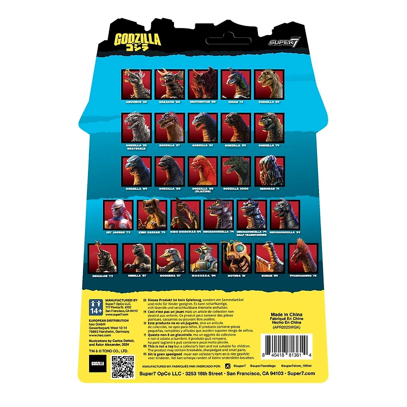 Super7 Toho ReAction Godzilla 1989 Godzilla (Blazing) 3.75-in Action Figure