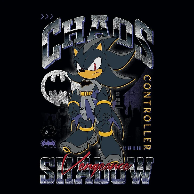 DC Comics X Sonic the Hedgehog Shadow as Batman Unisex Graphic T-Shirt GameStop Exclusive