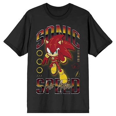 DC Comics X Sonic The Hedgehog Sonic as The Flash Graphic T-Shirt GameStop Exclusive