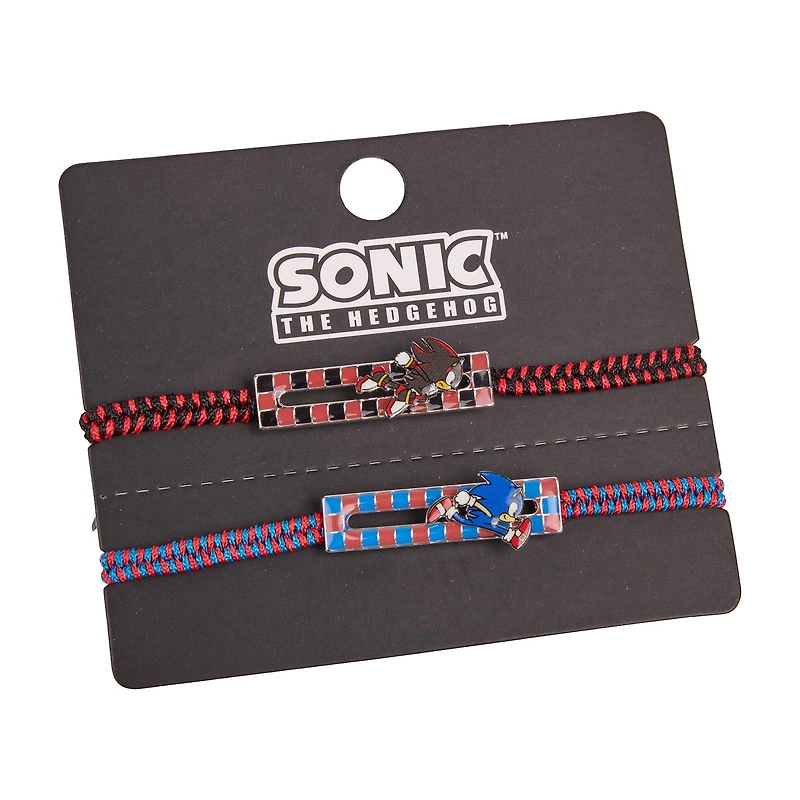 Sonic the Hedgehog Sonic and Shadow Sliding Cord Bracelets GameStop Exclusive