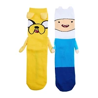 Adventure Time Finn and Jake Magnetic Arms Mismatch Crew Socks GameStop Exclusive