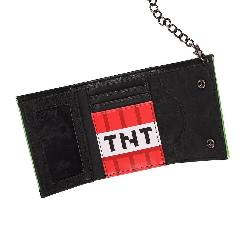 Minecraft Creeper Trifold Chain Wallet
