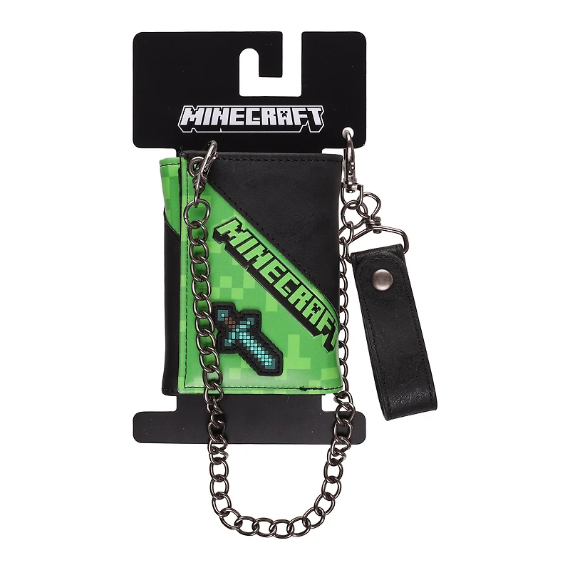 Minecraft Creeper Trifold Chain Wallet