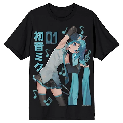 Hatsune Miku Music Notes Unisex Graphic T-Shirt GameStop Exclusive