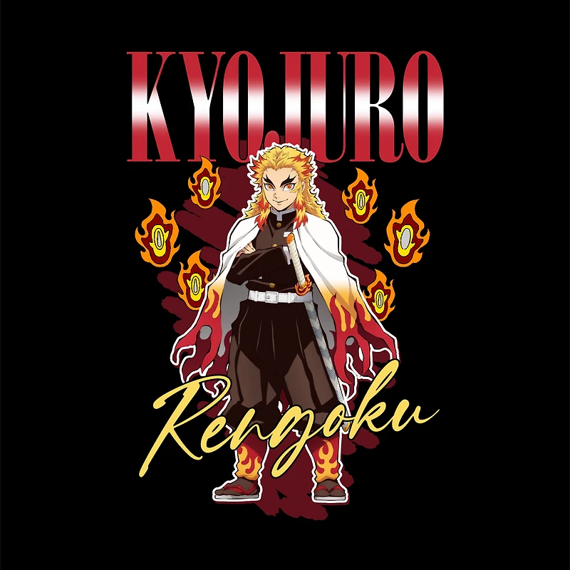 Demon Slayer: Kimetsu No Yaiba Rengoku Unisex Graphic T-Shirt GameStop Exclusive