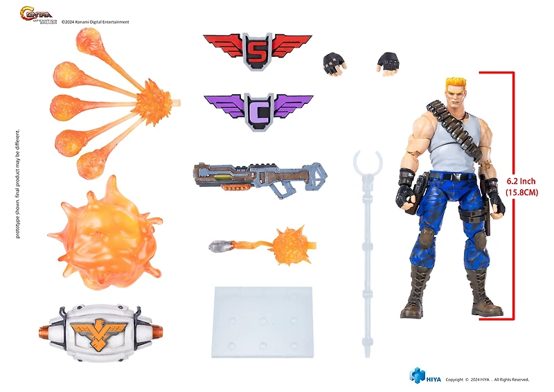 HIYA Exquisite Basic Series Contra Operation Galuga Bill Rizer 1/12 Scale 6-in Action Figure