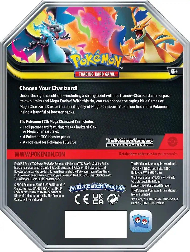 Pokemon Trading Card Game: Mega Charizard Tin (Styles May Vary)