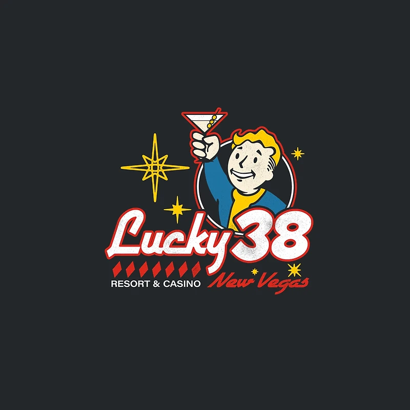 Fallout Lucky 38 Casino Double Sided Unisex Graphic T-Shirt GameStop Exclusive