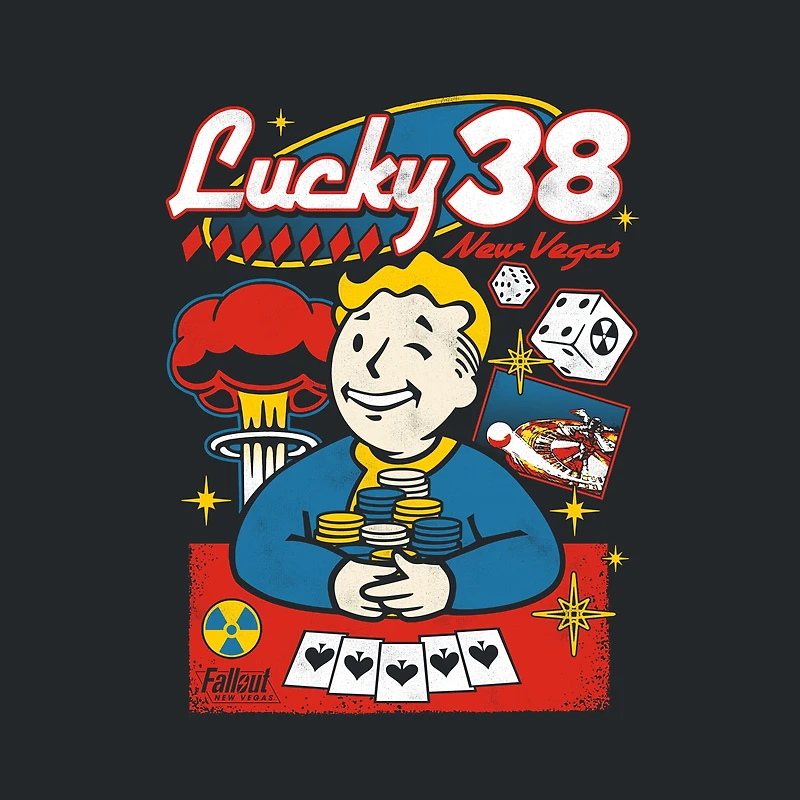 Fallout Lucky 38 Casino Double Sided Unisex Graphic T-Shirt GameStop Exclusive