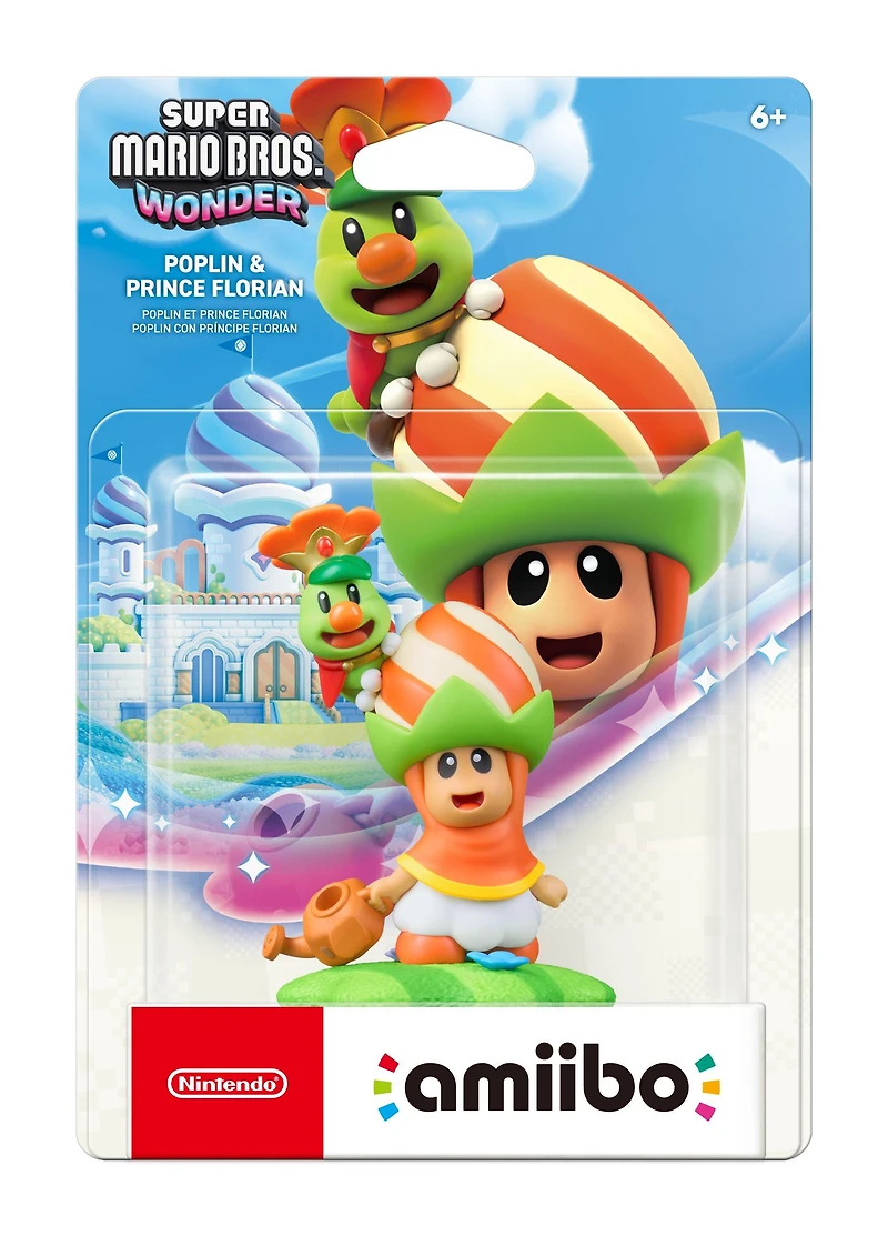 Super Mario Bros. Wonder Poplin and Prince Florian amiibo