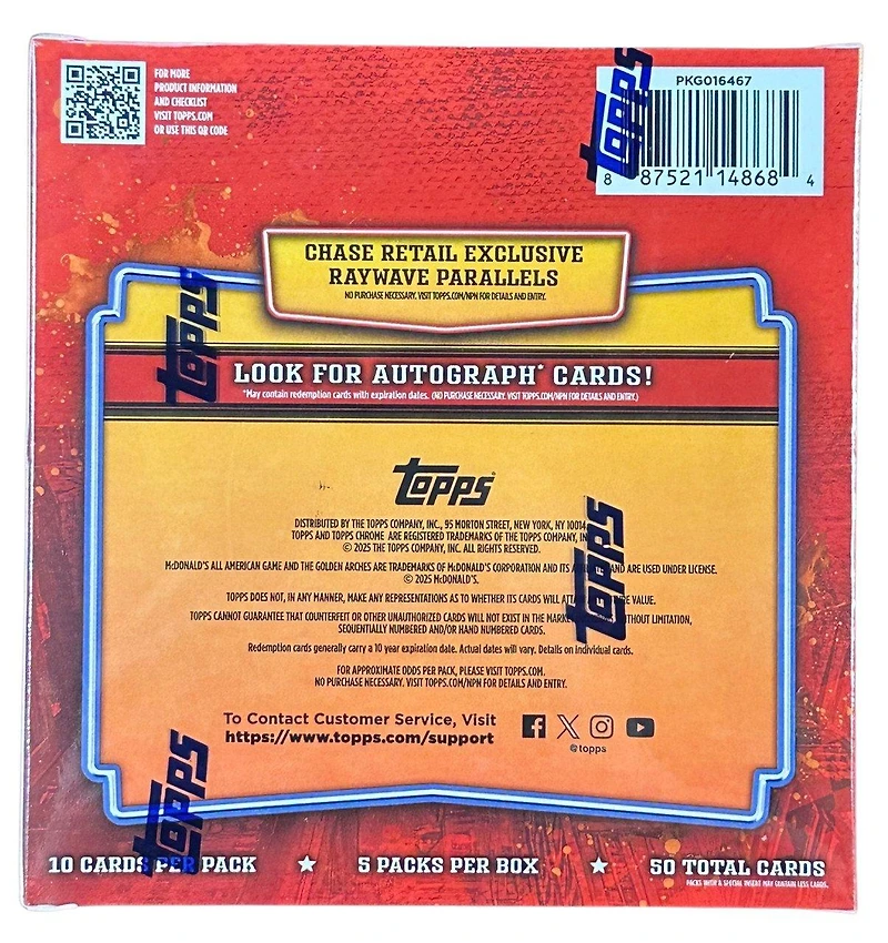 2025 Topps McDonald’s All American Chrome Mega Box