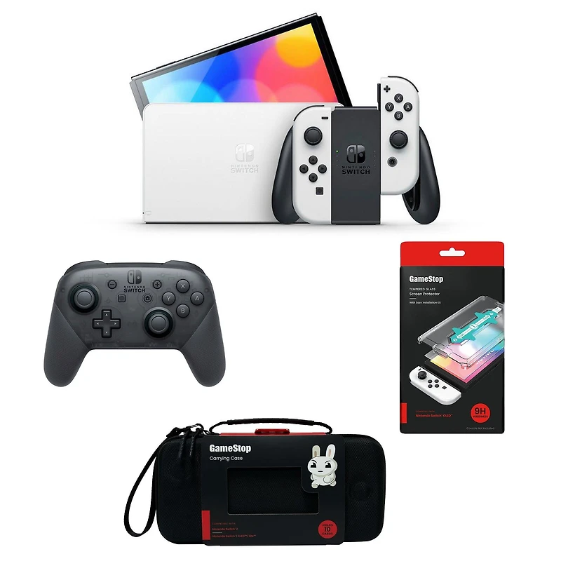 Nintendo Switch OLED Refurbished Console, Pro Controller, Carrying Case