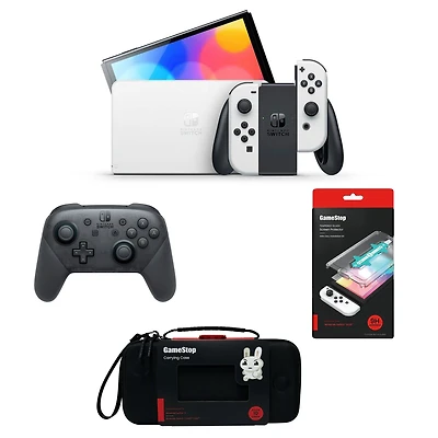 Nintendo Switch OLED Refurbished Console, Pro Controller, Carrying Case