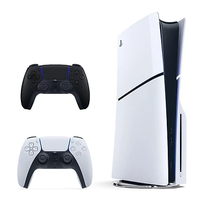 Sony PlayStation 5 Slim Console Disc Edition and Midnight Black DualSense Wireless Controller Bundle