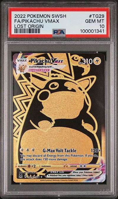 2022 Pokemon Sword & Shield Lost Origin Tg29 Full Art/pikachu Vmax PSA