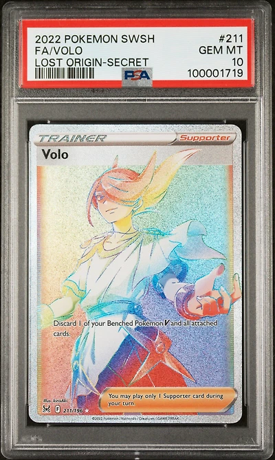 2022 Pokemon Sword & Shield Lost Origin 211 Full Art/volo Secret PSA 10