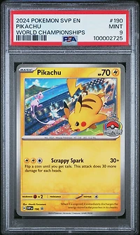 2024 Pokemon Svp En-sv Black Star Promo 190 Pikachu World Championships PSA
