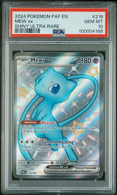 2024 Pokemon Paf En-paldean Fates 216 Mew Ex Shiny Ultra Rare PSA