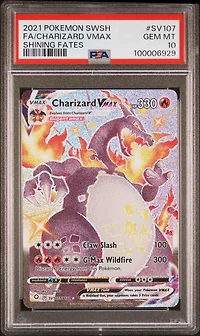 2021 Pokemon Sword & Shield Shining Fates Sv107 Full Art/charizard Vmax PSA
