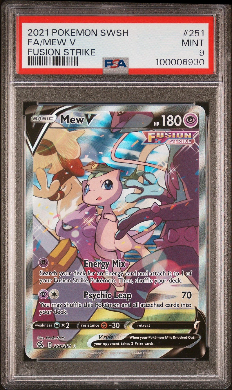 2021 Pokemon Sword & Shield Fusion Strike Full Art/mew V PSA