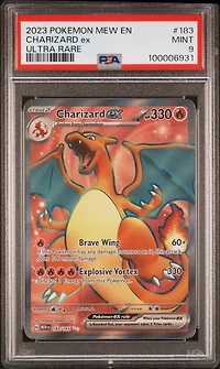 2023 Pokemon Mew En-151 183 Charizard Ex Ultra Rare PSA