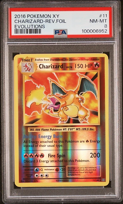 2016 Pokemon Xy Evolutions 11 Charizard-reverse Foil PSA