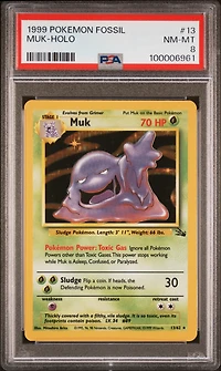 1999 Pokemon Fossil 13 Muk-holo PSA