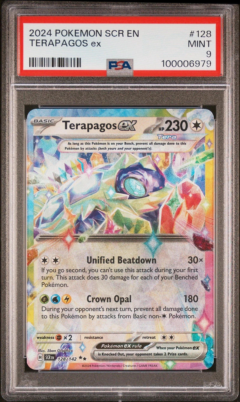 2024 Pokemon Scr En-stellar Crown 128 Terapagos Ex PSA