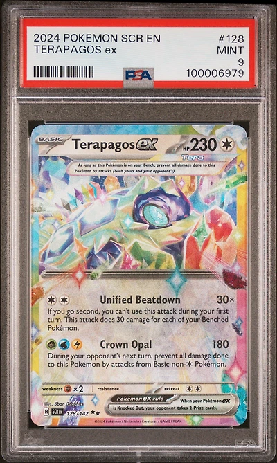 2024 Pokemon Scr En-stellar Crown 128 Terapagos Ex PSA