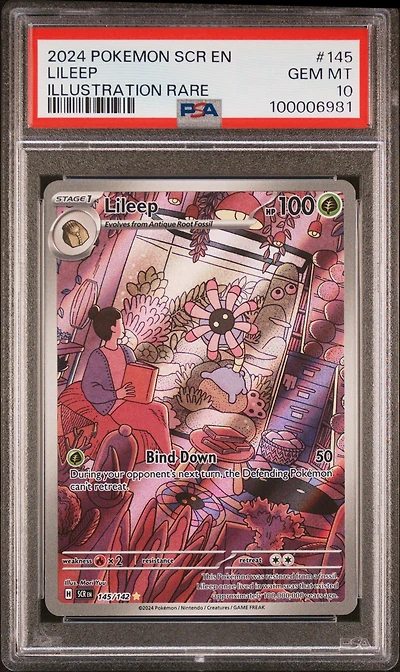 2024 Pokemon Scr En-stellar Crown 145 Lileep Illustration Rare PSA