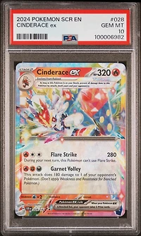 2024 Pokemon Scr En-stellar Crown 028 Cinderace Ex PSA