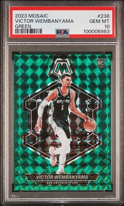 2023 Panini Mosaic 238 Victor Wembanyama Green PSA 10