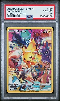 2023 Pokemon Sword And Shield Crown Zenith 160 Full Art/pikachu PSA