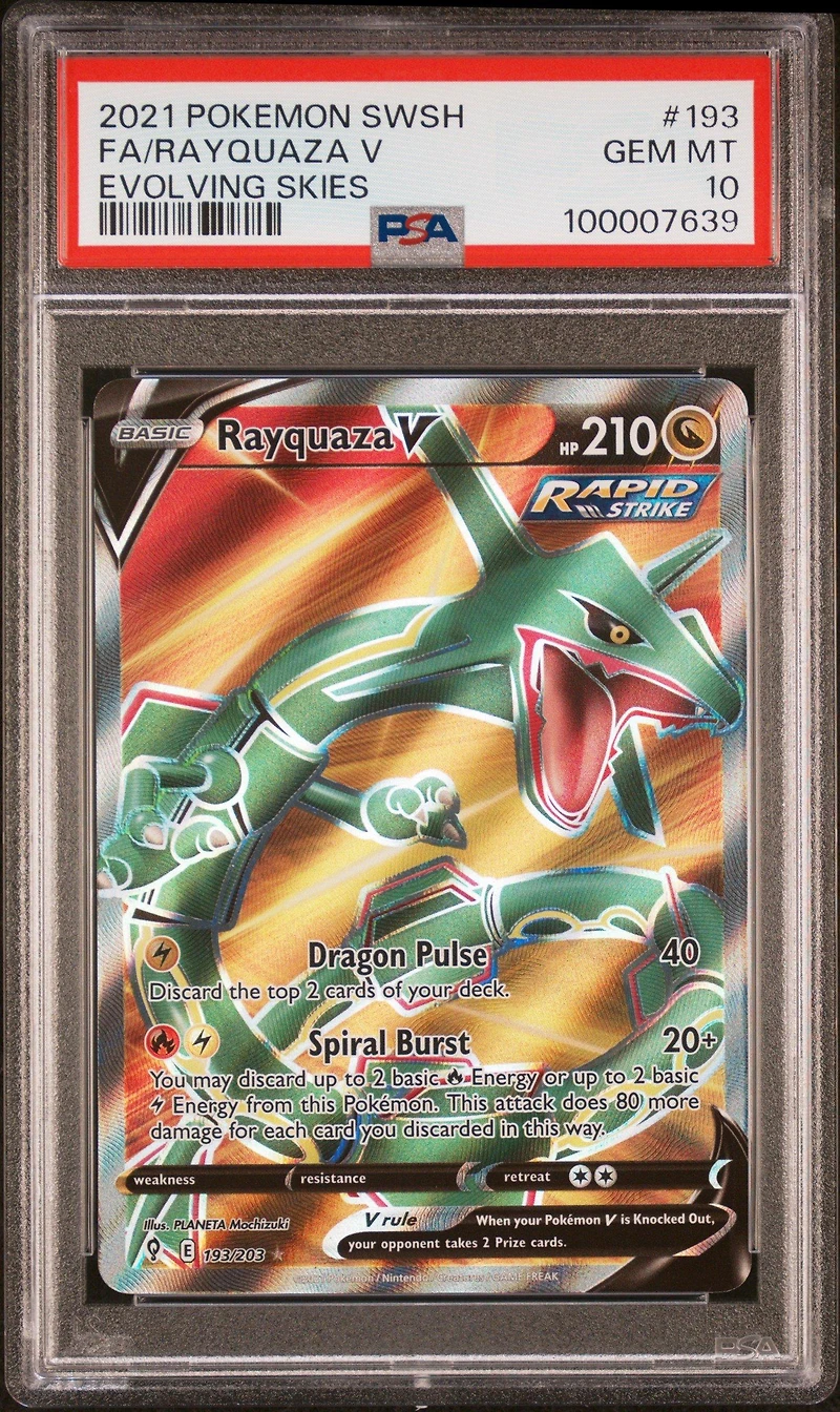 2021 Pokemon Sword & Shield Evolving Skies Full Art/rayquaza V PSA