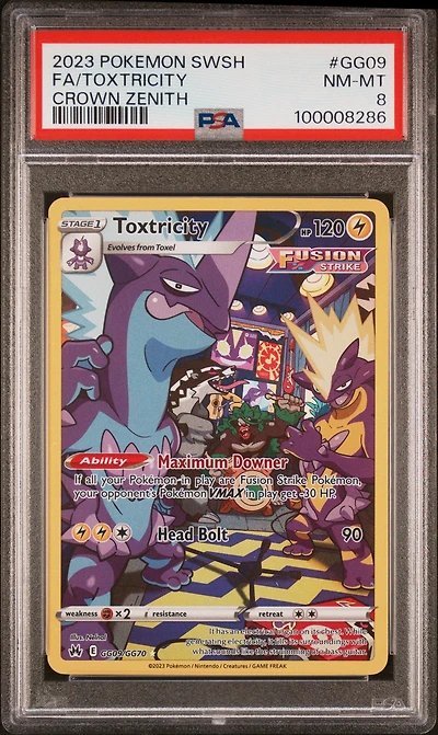 2023 Pokemon Sword And Shield Crown Zenith Gg09 Full Art/toxtricity PSA