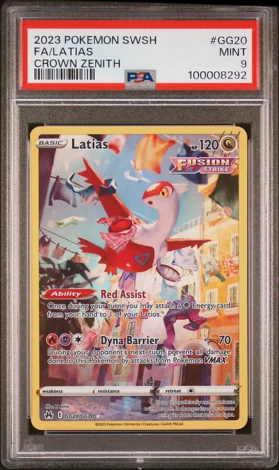 2023 Pokemon Sword And Shield Crown Zenith Gg20 Full Art/latias PSA