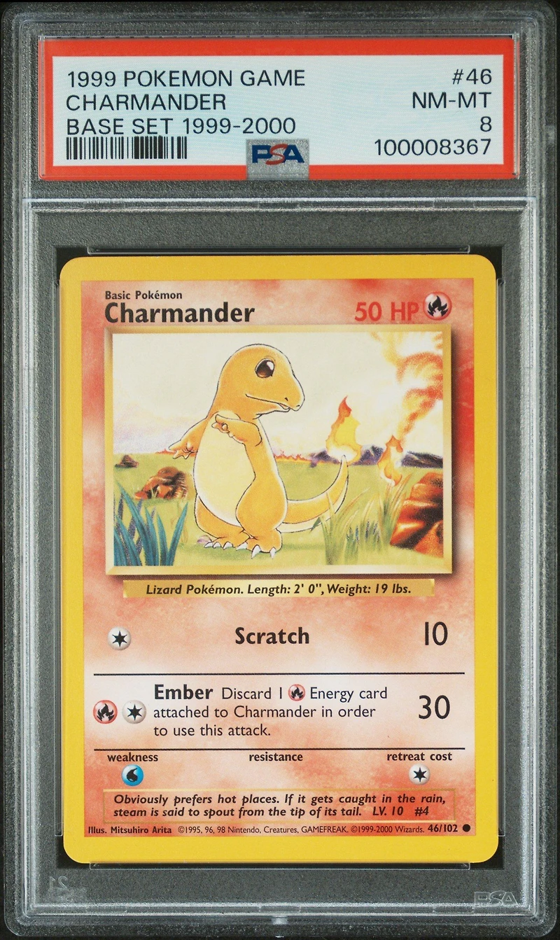 1999 Pokemon Game 46 Charmander Base Set 1999-2000 PSA